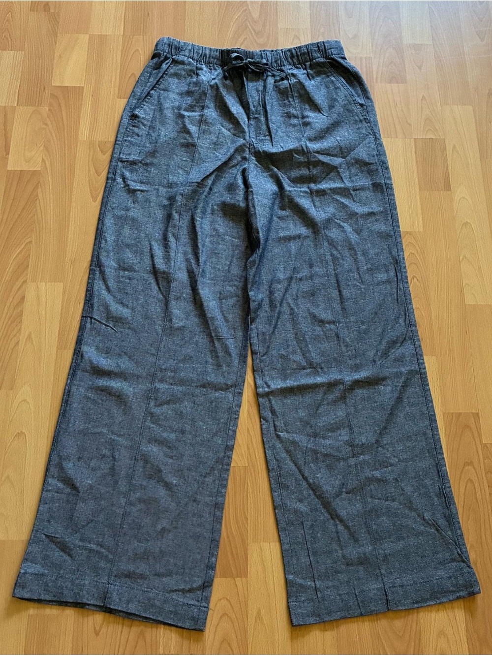 Gap Womens Relaxed Fit Wide Leg Linen Blend Pants Sz S Drawstring Pockets